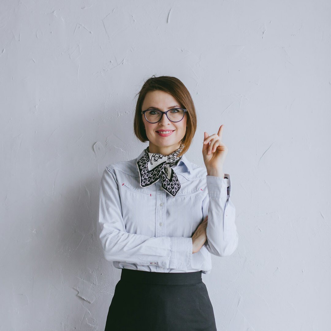Studio portrait of a professional woman journalism trainer